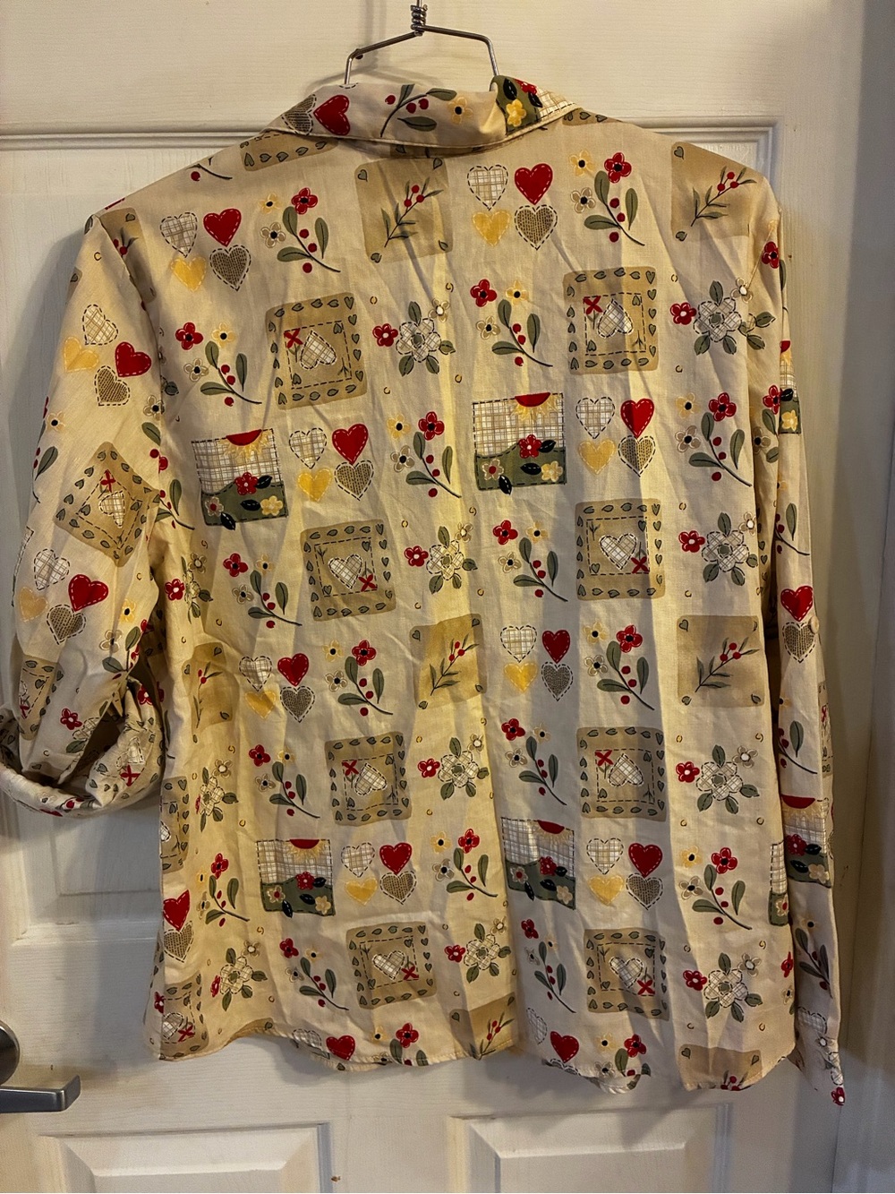 Tapestry Vintage Women’s Multicolor Printed Long Sleeve Button Up Shirt Size: M - Picture 4 of 11